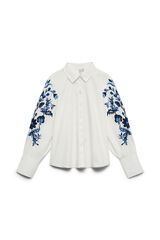 Vero Moda Curve Camisa com bordado floral Branco