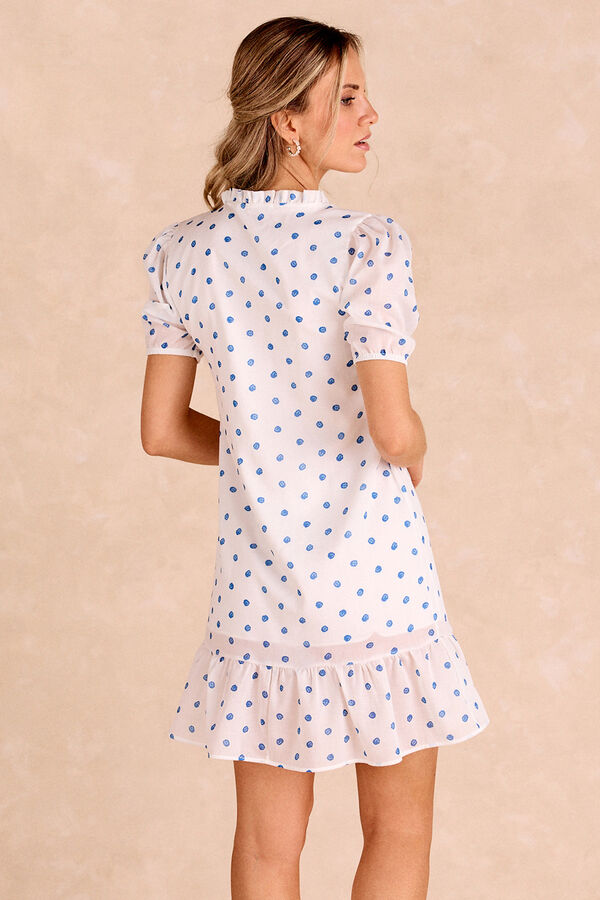 Polín Et Moi Vestido corto lunares Alzaria Estampado blanco