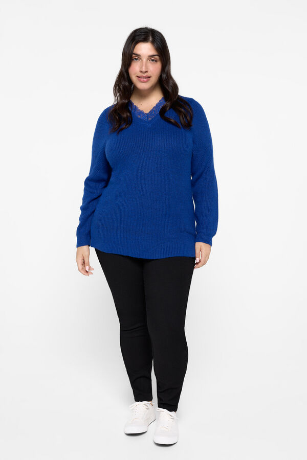 Cortefiel Curvy jersey-knit sweater Navy