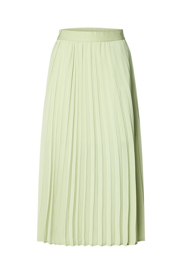 Selected Pleated long skirt Green