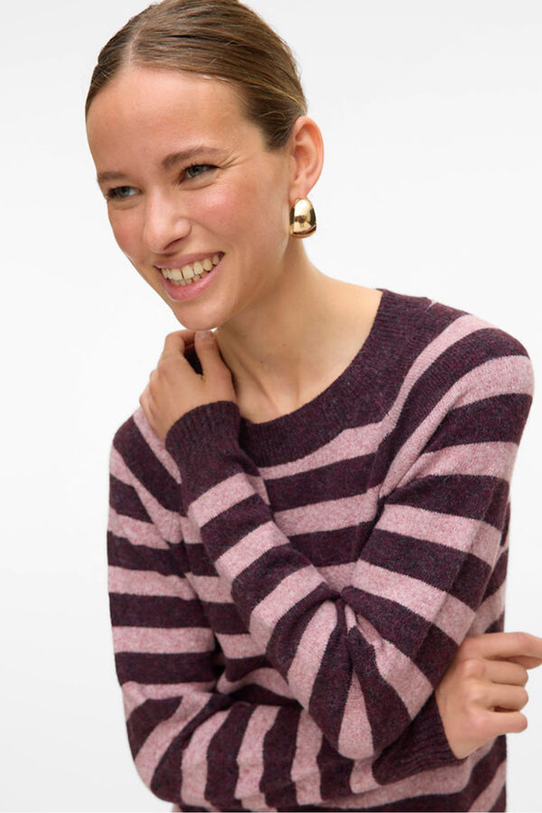 Vero Moda Camisola básico feminino de manga comprida Roxo