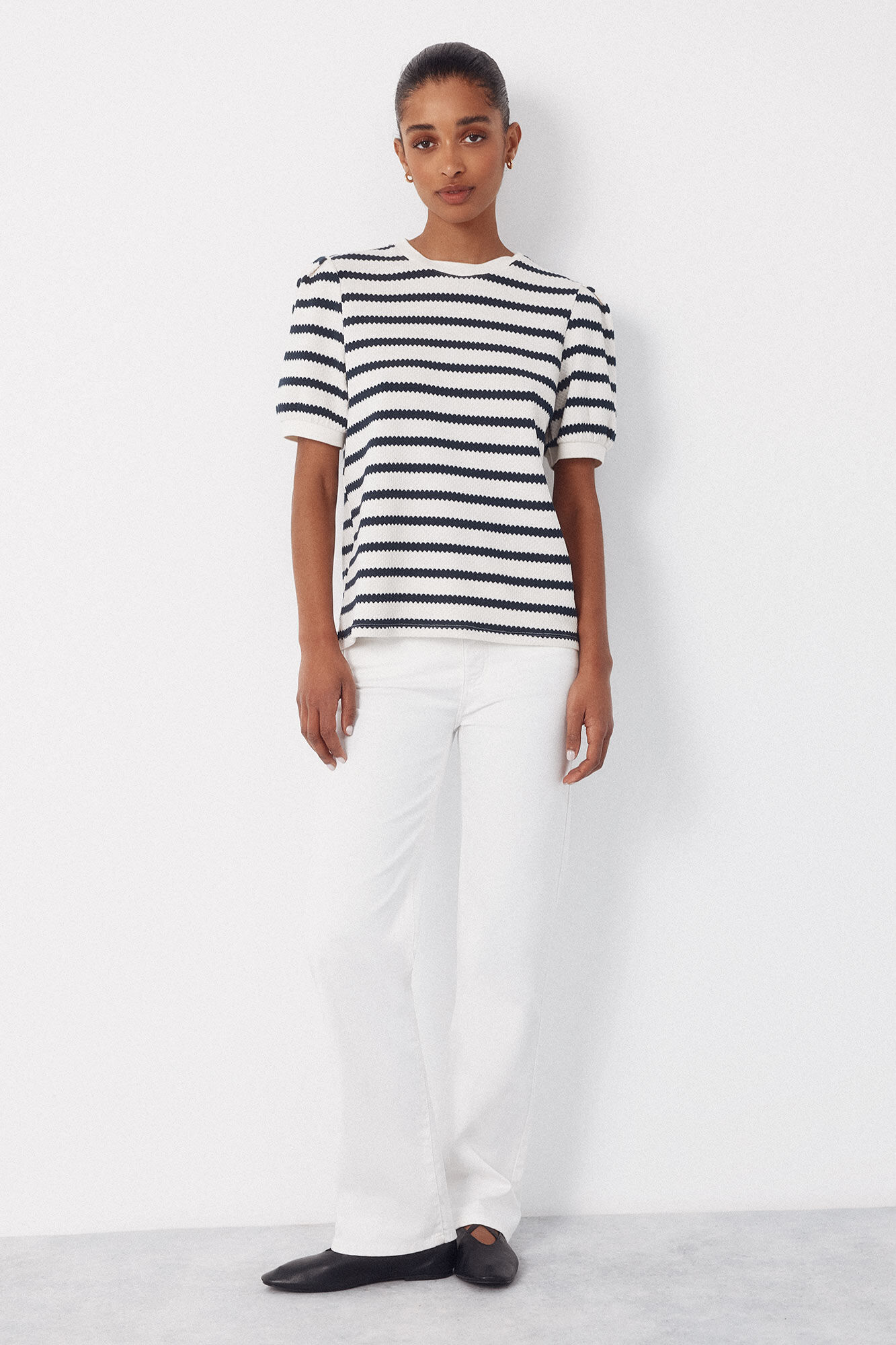 Cortefiel Striped structured top