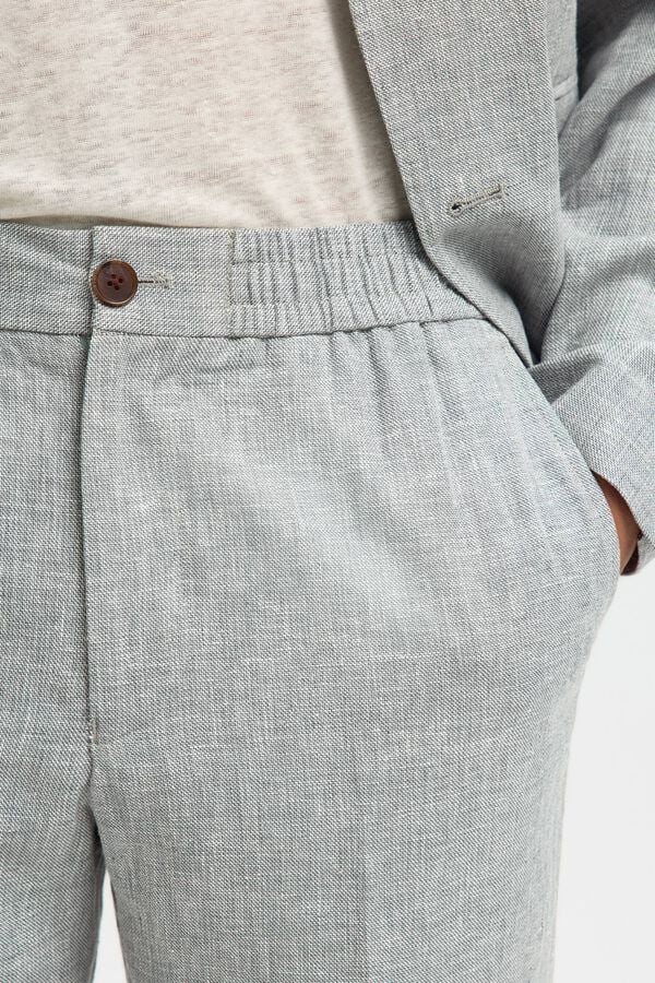 Selected Cal&ccedil;a de linho de vestir Verde