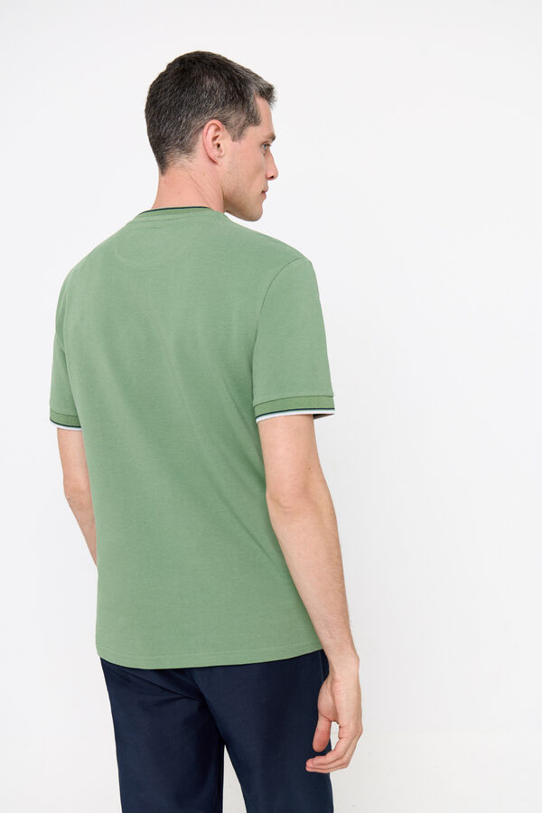 Cortefiel Camiseta de rayas Verde