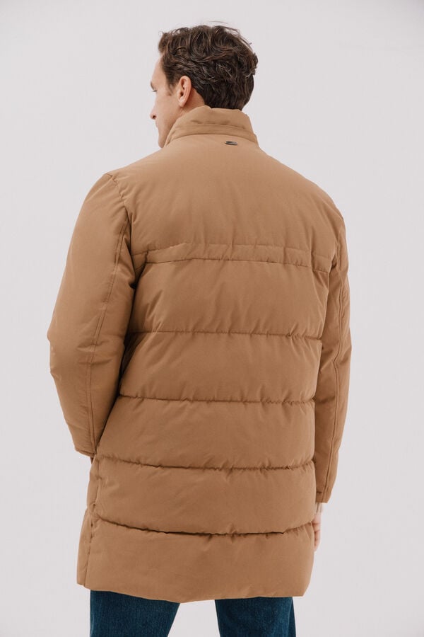 Cortefiel Quilted parka Camel