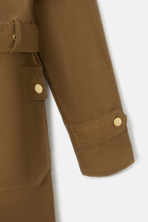 Silbon Long waxed parka Beige