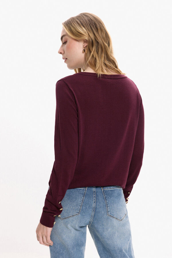 Vila Camisola de viscose com botões nos punhos Roxo