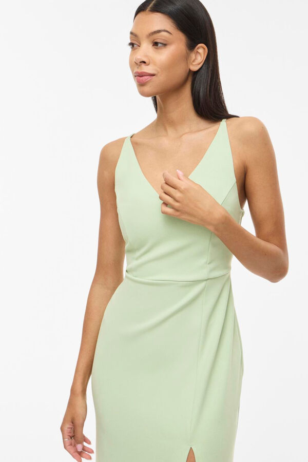 Vila Vestido comprido de festa de al&ccedil;as Verde