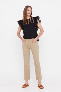 Cortefiel Regular fit 5-pocket crop trousers Brown