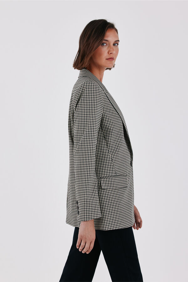 Cortefiel Checked fabric women's blazer Printed grey