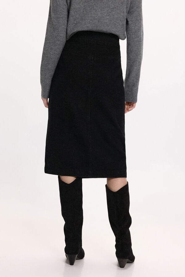 Vila Saia jeans saia Preto