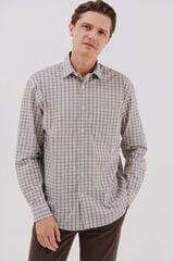 Cortefiel Checked poplin shirt Printed blue