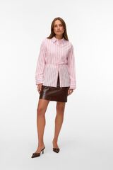 Vero Moda Saia curta efeito pele de crocodilo Castanho