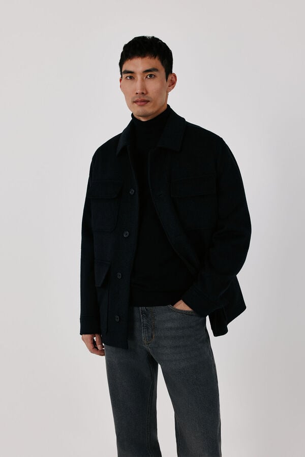 Cortefiel Four-pocket coat Dark grey