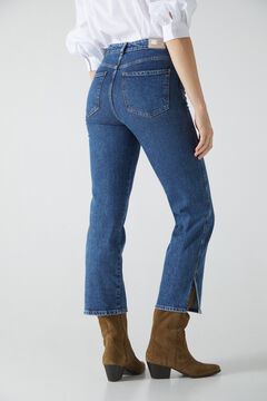 Cortefiel Slim fit jeans with split hem Blue jeans