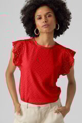 Vero Moda Top calado con mangas de volantes Rojo