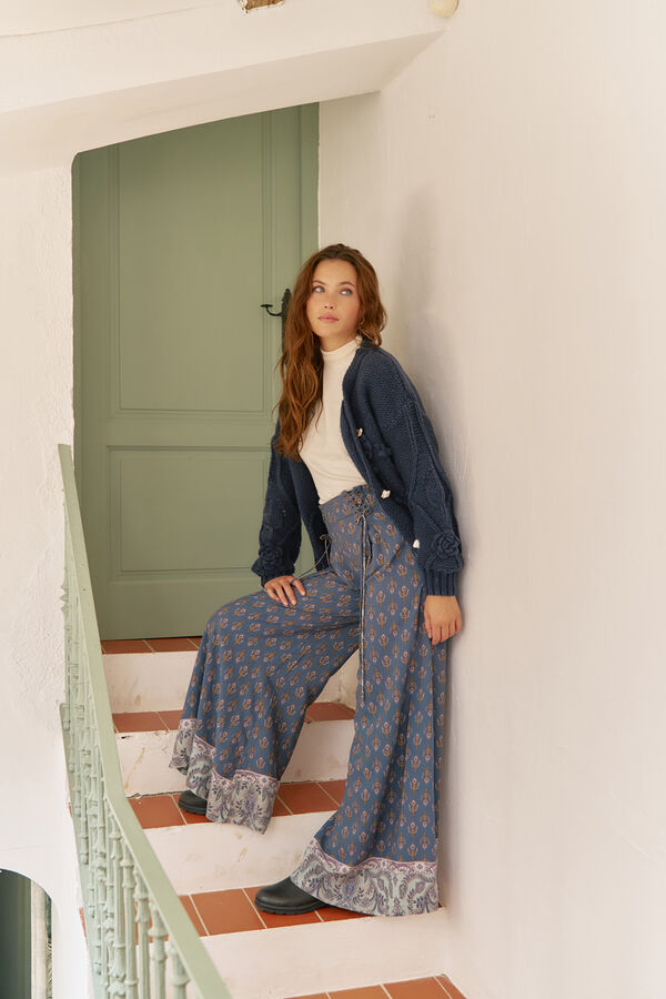 Jaase Casaco de malha de malha Azul