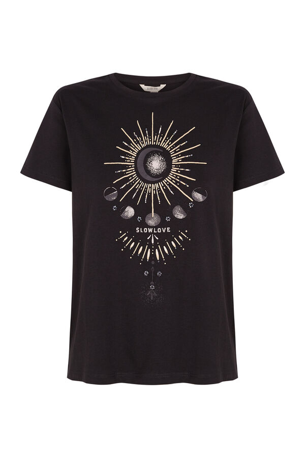 Slowlove T-shirt estampada Cinzento