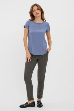 Cortefiel Short-sleeved round neck top Royal blue