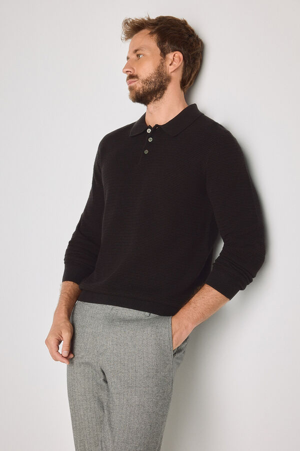 Jack & Jones Polo regular 100% algod&atilde;o Castanho