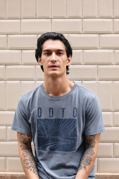 Cortefiel Dyed graphic t-shirt Grey