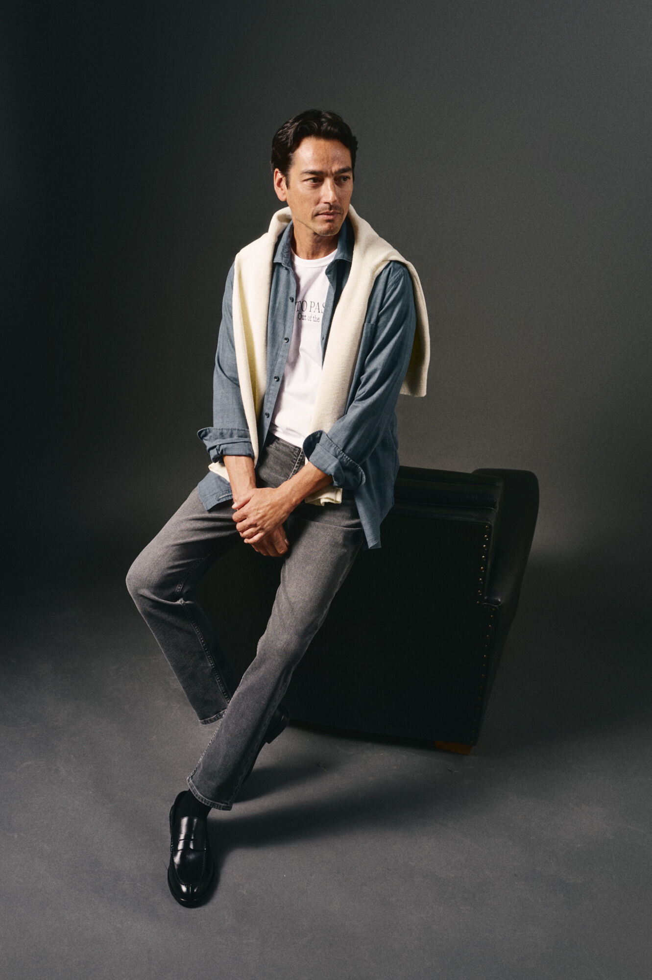 OOTO Camisa xadrez tingida