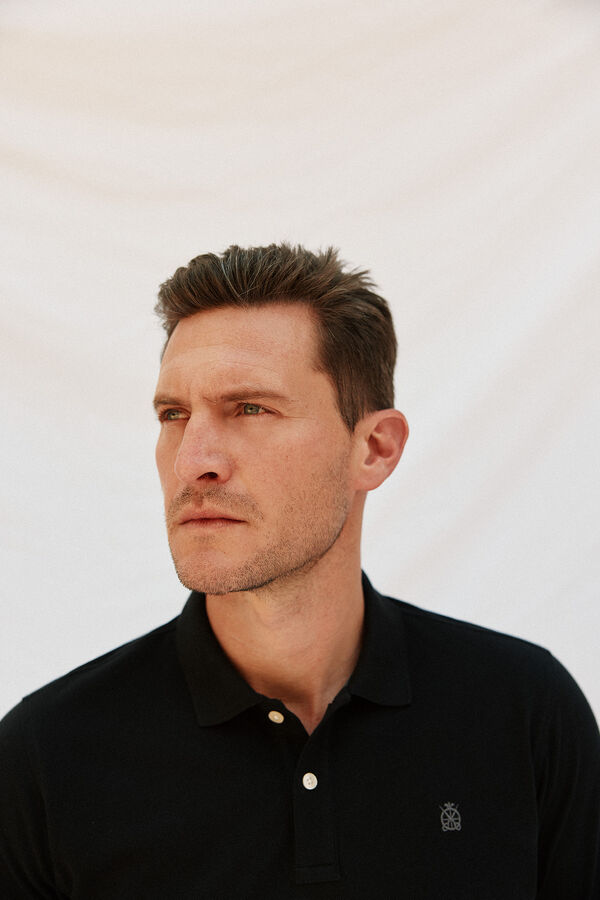 Cortefiel Basic piqué polo shirt Black