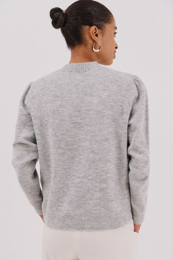 Cortefiel Jersey punto perlas Grey