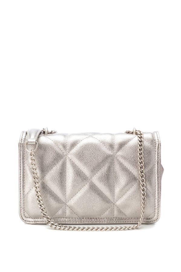 Cortefiel Small quilted metallic bag Grey