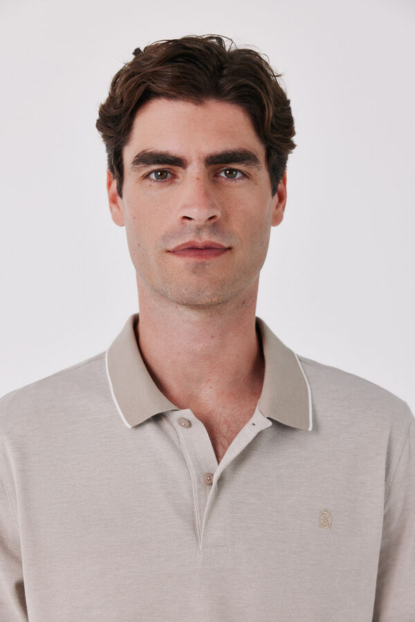 Cortefiel Polo oxford piqu&eacute; Beige