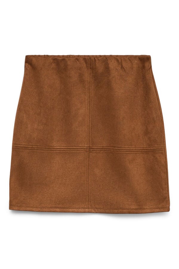 Vero Moda Camurça curta efeito saia Castanho