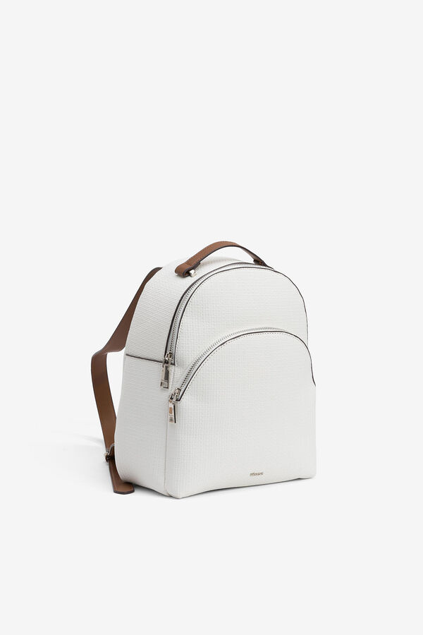 Cortefiel Textured backpack Beige