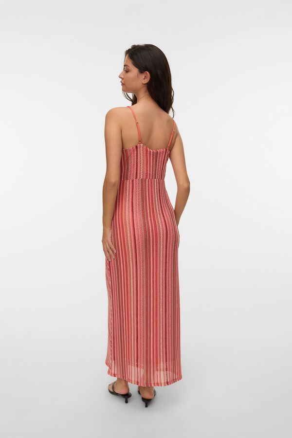 Vero Moda Strappy midi dress Coral
