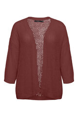 Vero Moda Curve Casaco de malha em malha fria tamanho grande Castanho