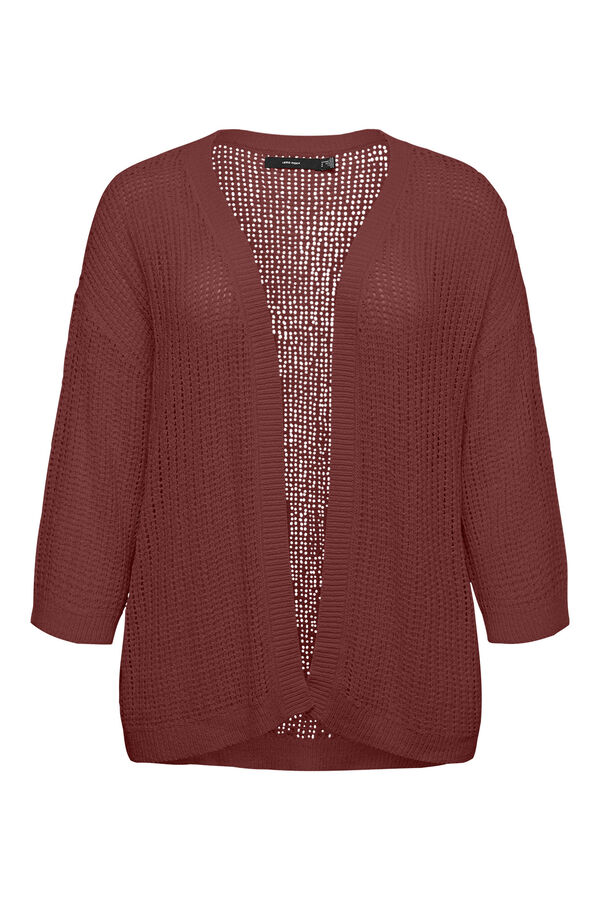 Vero Moda Curve Casaco de malha em malha fria tamanho grande Castanho