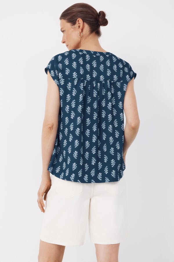 Cortefiel Blusa Entredos Azul