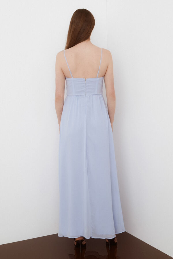 Cortefiel Long strappy evening dress Blue