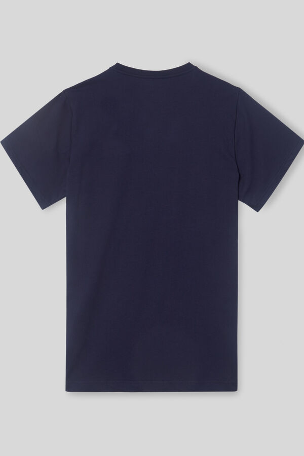 Cortefiel T-shirt lisa mini raquete azul-marinho Azul