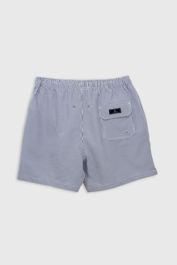 Valecuatro Fato de banho estampado &agrave;s riscas Azul