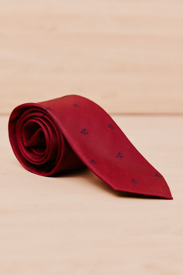 OOTO Natural silk tie Maroon