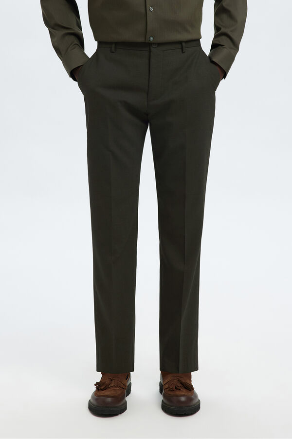Selected Calça de terno slim fit Verde