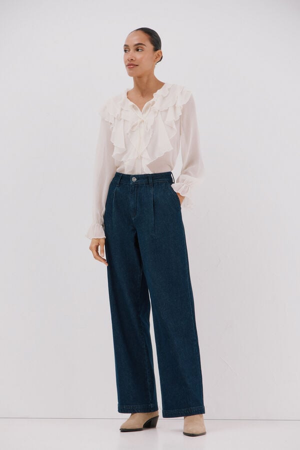 Cortefiel -jeans with pleats- Blue