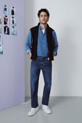 Cortefiel Denim shirt Blue