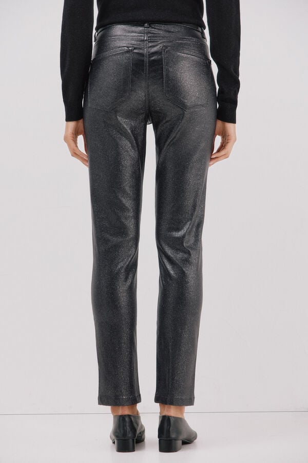 Cortefiel Sensational resin coated pants Printed grey