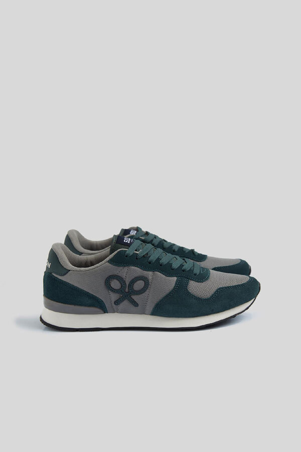 Cortefiel Green and grey casual running trainer Grey