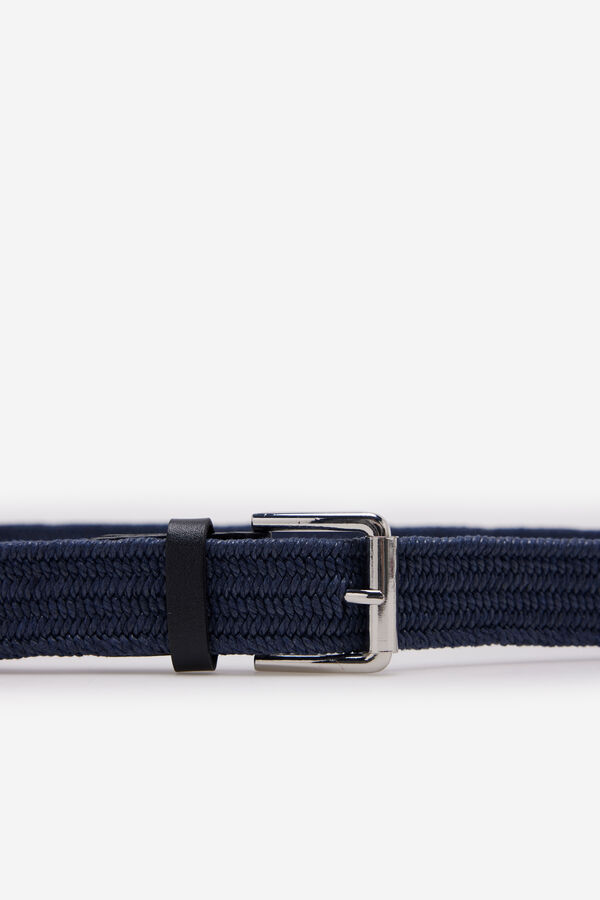 Cortefiel Elastic braided belt Blue