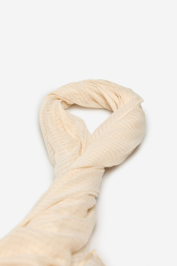 Cortefiel plain shiny scarf Beige