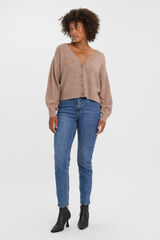 Vero Moda C&aacute;rdigan b&aacute;sico de punto Marr&oacute;n