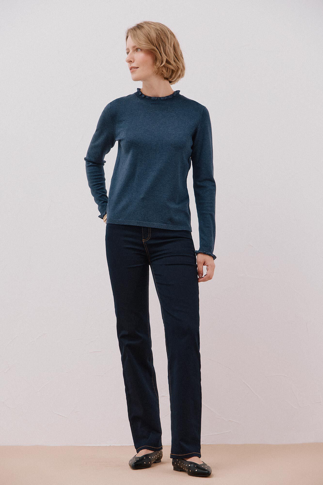 Cortefiel Camisola com gola com folhos