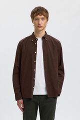 Selected Camisa regular fit Castanho